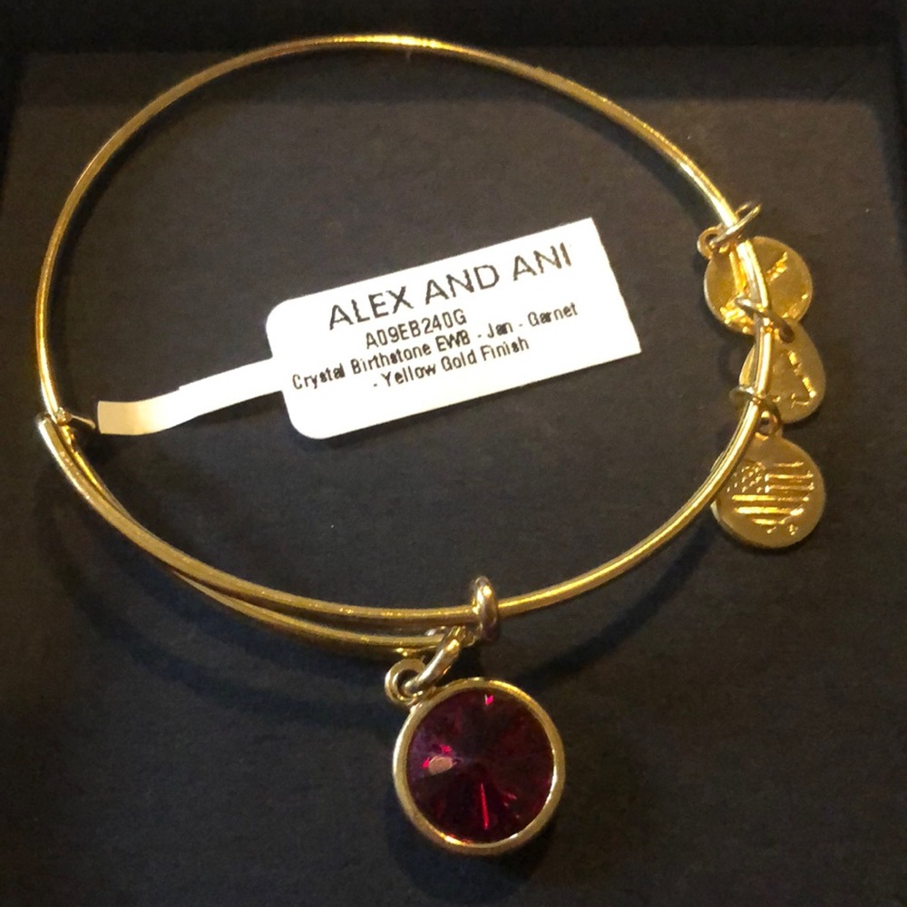 Garnet + Gold Birthstone Bracelet